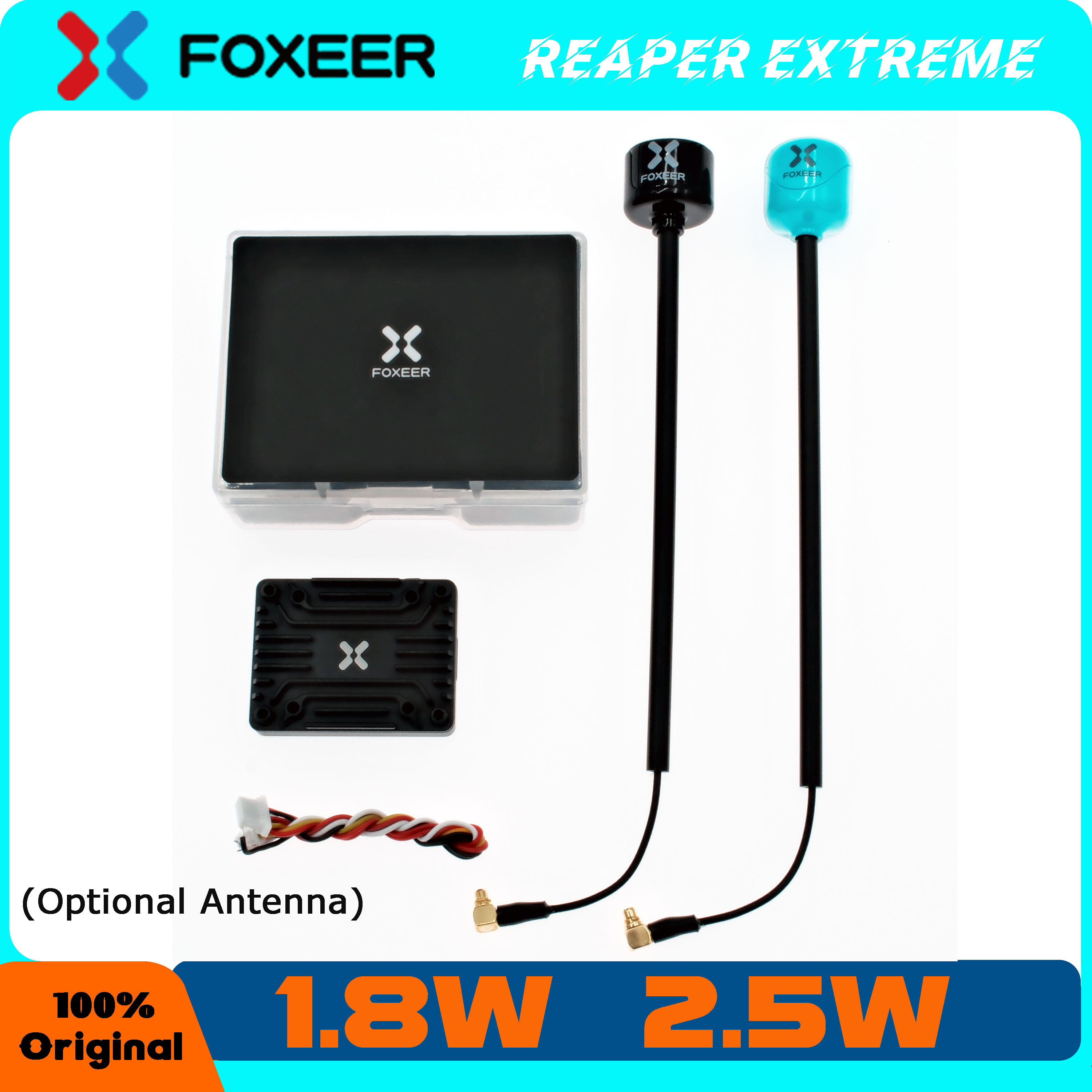 Foxeer Reaper Extreme 2.5W Vtx - Émetteur commutable 2-8S pour drones RC